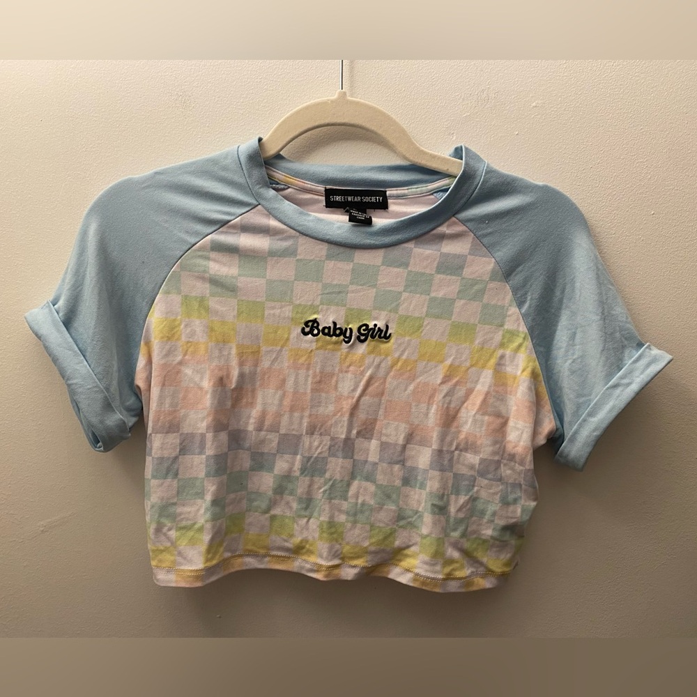 Cropped "Baby Girl" tee, size L